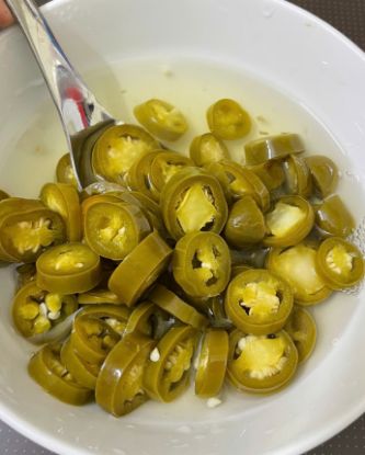 Picture of Pickled Jalapeno Peppers in Glass Jar/ Can